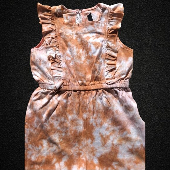 Primark pull-on Girls Summer Romper – Brown Tie Dye - Size 12M - Picture 2 of 4
